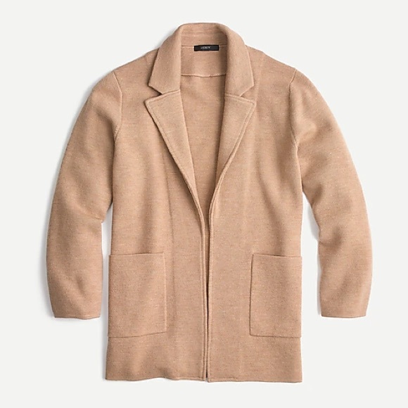 J Crew Sophie Open Front Sweater Blazer Tan Small - Picture 4 of 16